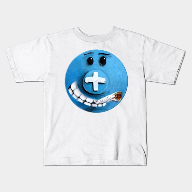Ronnielighto Smokey Face Kids T-Shirt by ronnielighto